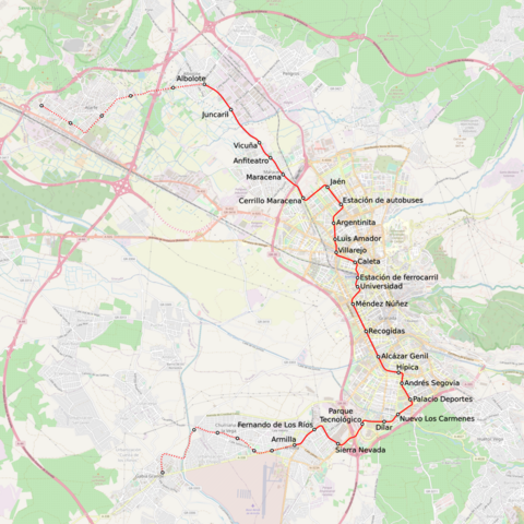 Streckenplan der Stadtbahn Granada

Von Emanuele Lorenzo Corti - Eigenes Werk, CC BY-SA 4.0, https://commons.wikimedia.org/w/index.php?curid=114359158
